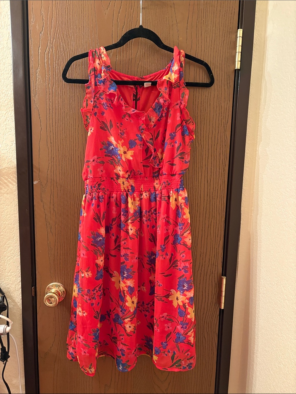 Old Navy Sleeveless Red/orange Floral Sundress